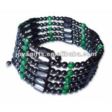 Magnetic Green Plastic Beaded Wrap Bracelets &amp; Collier 36 &quot;